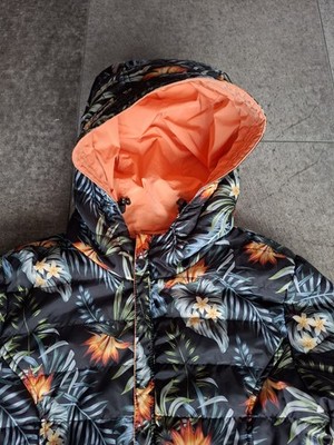 Damen leicht wattierte Wendejacke, Blue Flame, gr.36, orange-blumen