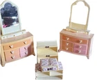 VNTG Lot of Barbie Furniture 2 Dressers & 2 Quilted Snap N Stack