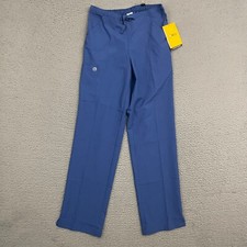 WonderWink Scrub Pants Womens Small Blue Pockets Straight Workwear Uniform Nurse