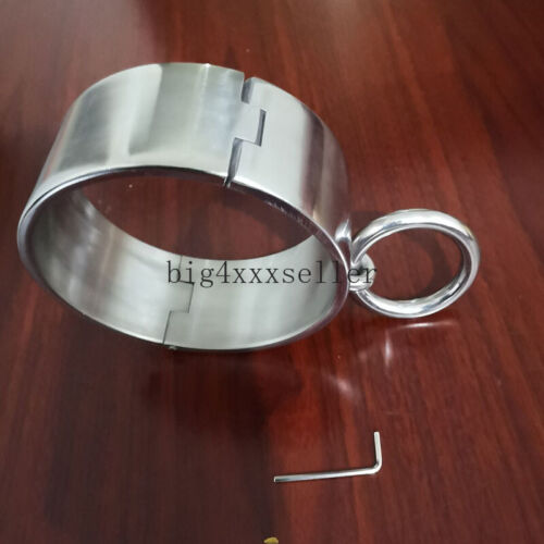 Super Heavy 6cm Stainless Steel Male / Female Custom Neck Restraint Collar New - Picture 6 of 10