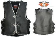 Australian Bikers Gear Motorcycle Motorbike Club Vest 4 MM Thick COWHIDE Leather