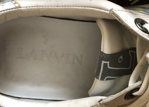 LANVIN Designer Leather Trainers White Mens Size 7 - Picture 5 of 9