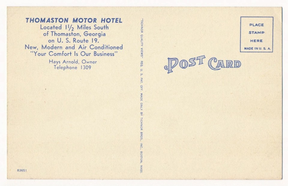Thomaston Motor Hotel, Thomaston, eBay