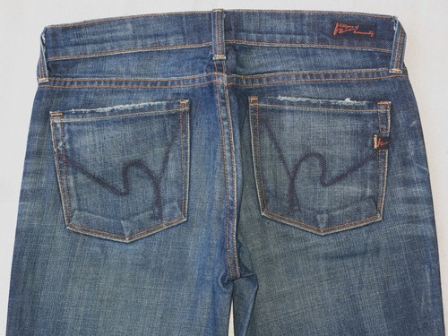 Citizens of Humanity Kelly Straight CropJeans Wm Sz 26 Blue Distressed+Stretch - Picture 2 of 9