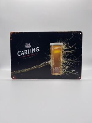 Blechschild Carling 20x30cm Nostalgie Retro Reklame Vintage Deko Bier Geschenk