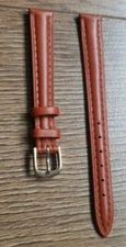 12mm ANTIQUE CALF LEATHER TAN APOLLO WATCH STRAP GOLD BUCKLE NOS