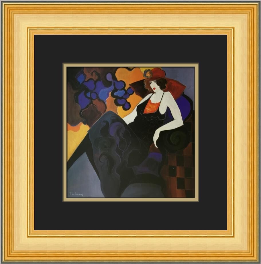 Itzchak Tarkay Lady in Big Red Hat Custom Framed Print | eBay