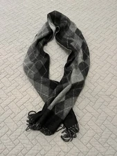 Women’s Un-Branded Grey/Black Acrylic Scarf 66 Inches Long - Made In Germany