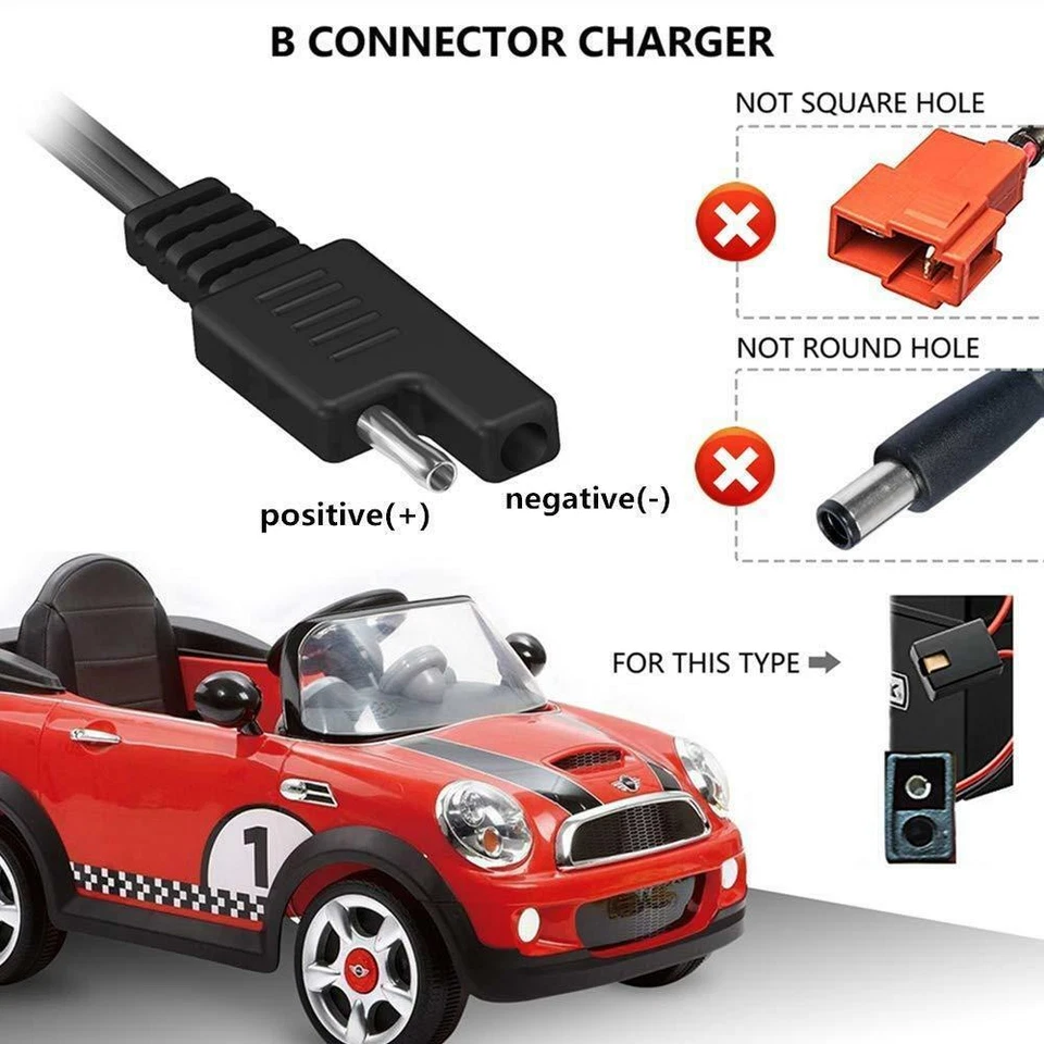 PwrON B Charger Adapter 6V for ride on car PACIFIC CYCLE Disney Quad 4 wheeler - Image 4 of 4