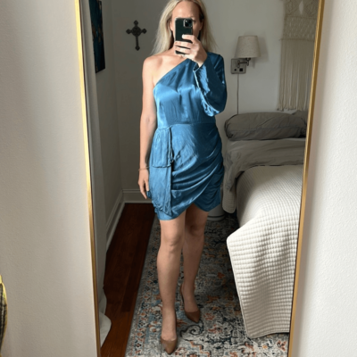Elliatt Saronic One Shoulder Blue Mini Dress Size XL | eBay