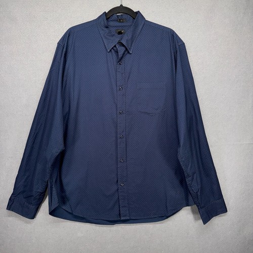 J. Crew Shirt Mens Size XL Navy Red Slim Fit Button Down Polka Dot Long Sleeve