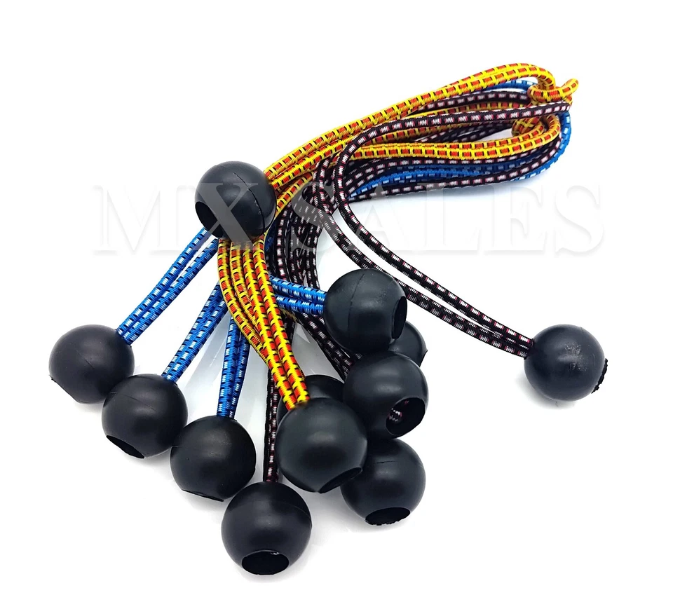 AJ/CTT (12pc) 9" COLOR Ball BUNGEE Cord Tarp Bungee Tie Down Strap Bungi Canopy Straps