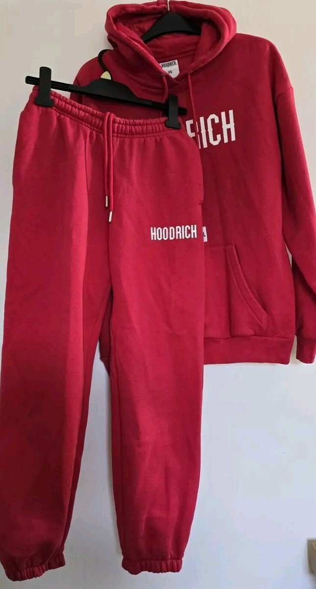 Hoodrich Red And White Cropped Hoodie Red Hoodrich Tracksuit Size - Main Image