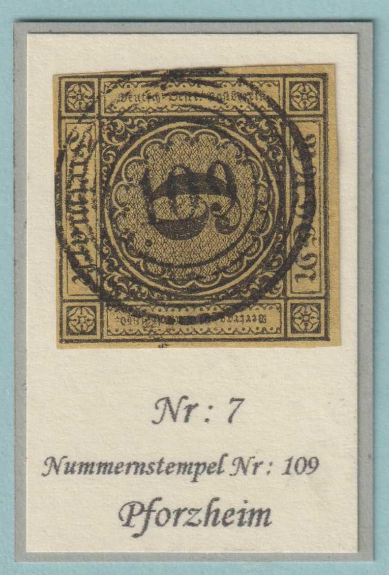 GERMAN STATES - BADEN 9 USED - NUMERAL CANCEL 109 PFORZHEIM | eBay