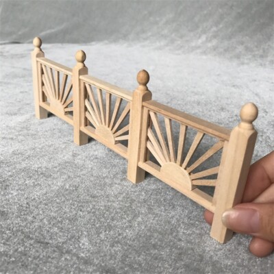1/12 Scale Miniature Dollhouse Handrail Fence - Wooden Model House Furniture Decor