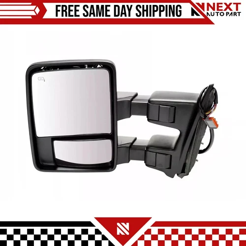 New Tow Mirror, Power Folding Telescoping Heat Signal Left Side For 2008-12 Ford