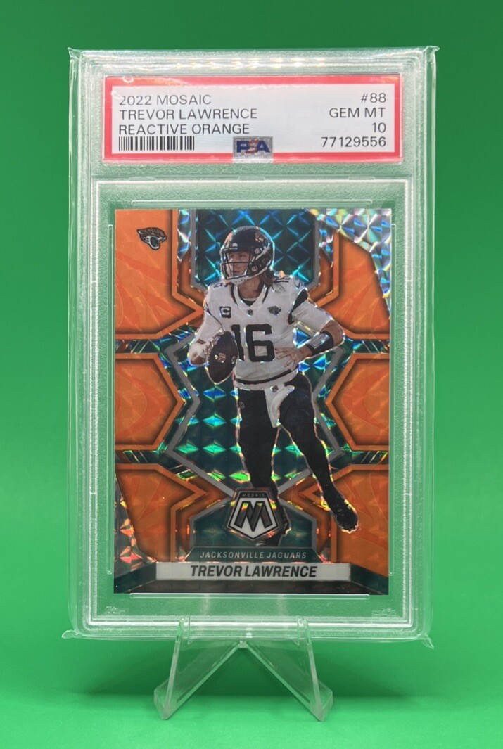 TREVOR LAWRENCE-Jaguars 2022 Mosaic Reactive Orange PSA 10 GEM MT
