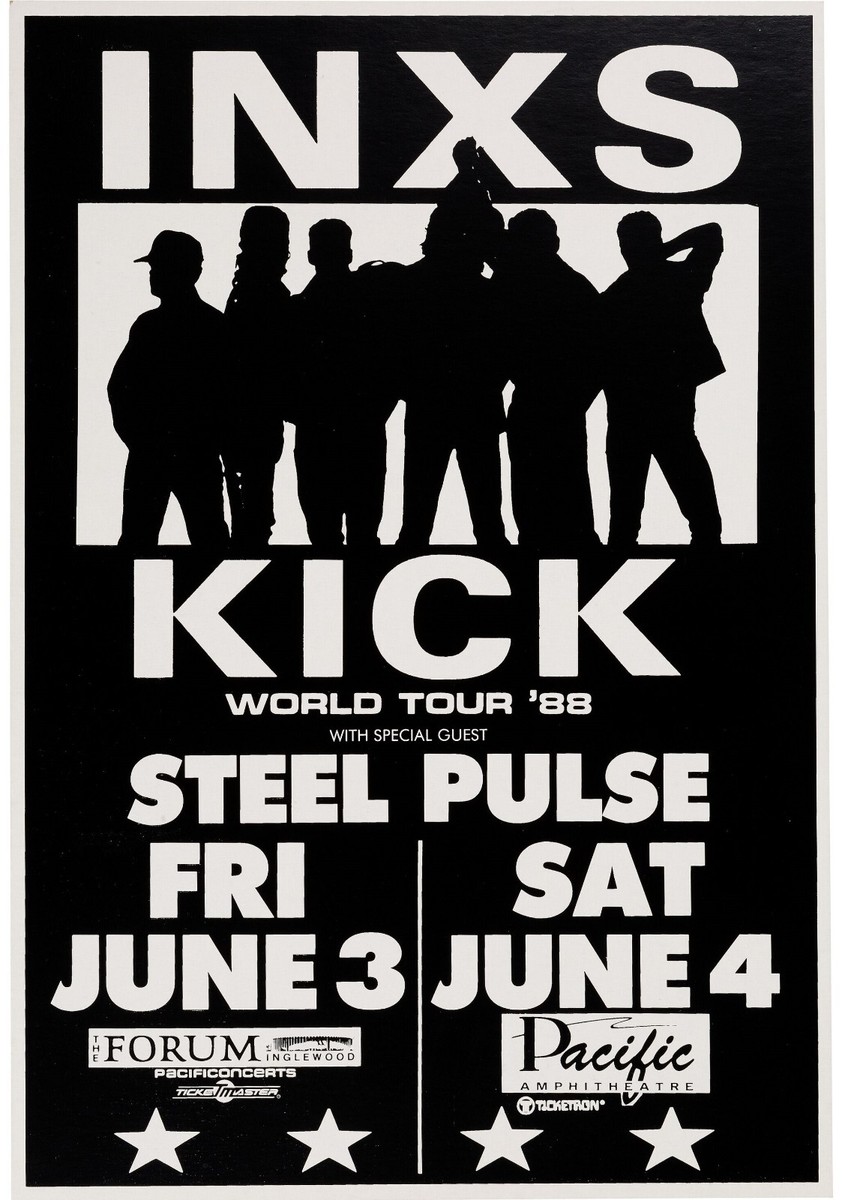 KICKS POSTER オーダーメイドPC 1988 INXS CONCERT POSTER WALL ART PRINT SIZE 10 X 15 INCHES STEEL