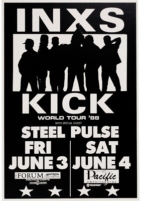 KICKS POSTER オーダーメイドPC 1988 INXS CONCERT POSTER WALL ART PRINT SIZE 10 X 15 INCHES STEEL