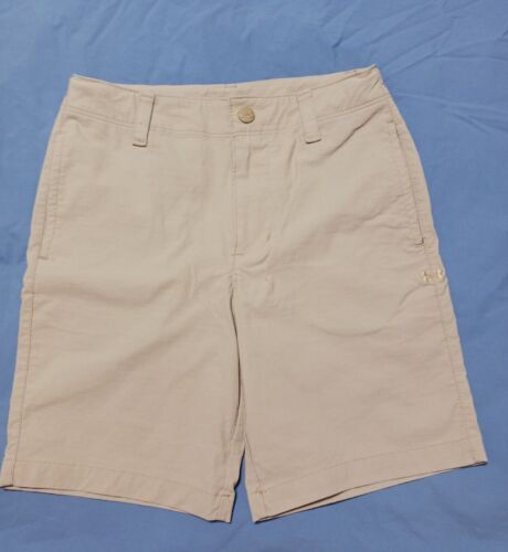 #UNDER ARMOUR Boys youth 6 Beige Shorts nylon/Elastane Snap Uniform  - Picture 1 of 7