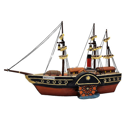 Dept 56 Dickens Village HMS BRIITANNIA, QUEENS PORT 58591 elegant lighted ship