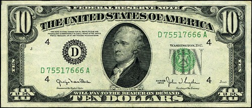 FR. 2010 D $10 1950 Federal Reserve Note Cleveland D-A Block XF Narrow - Picture 2 of 3