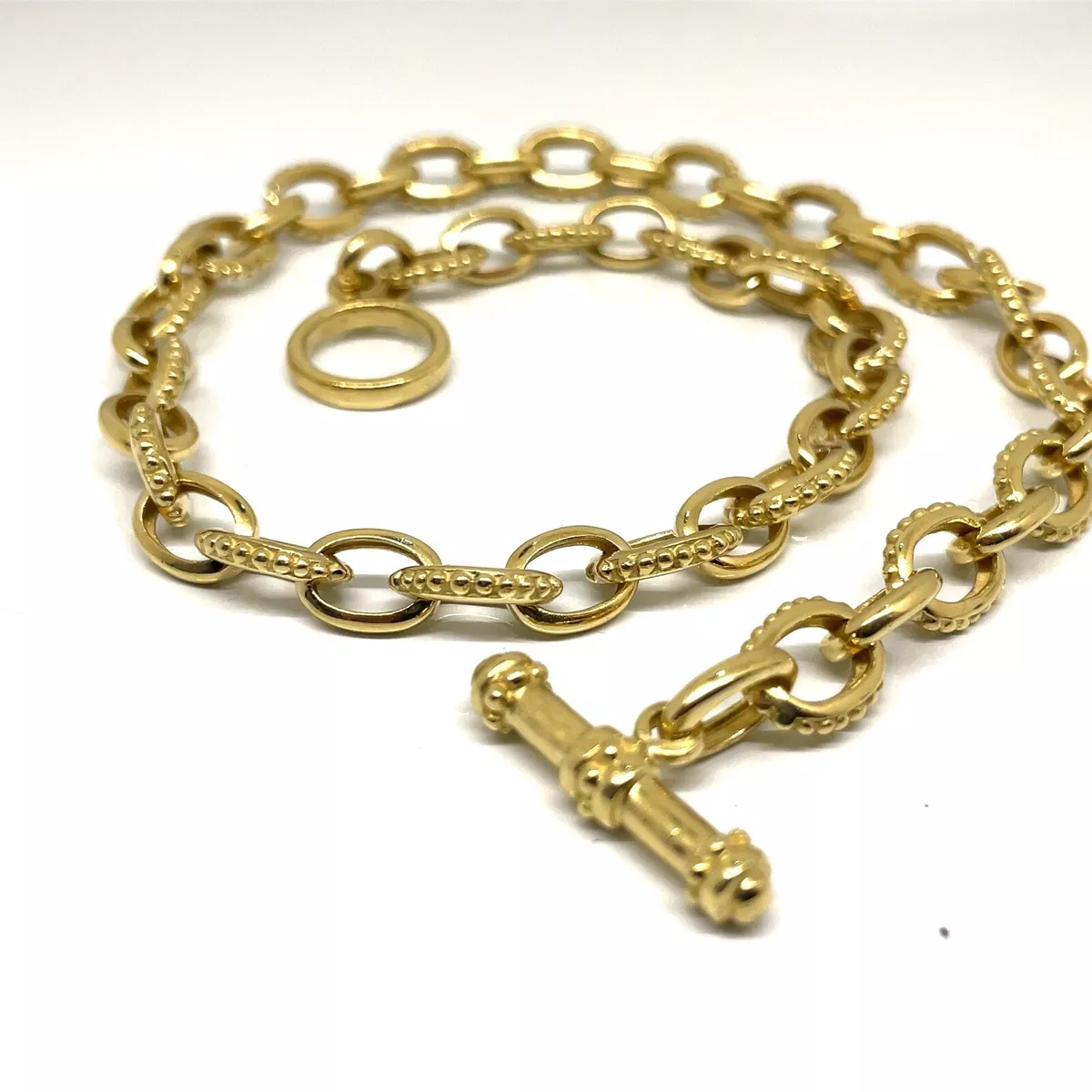 18k Yellow Gold Toggle Necklace eBay