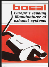 Bosal aluminisierte Auspuffanlagen Ende der 1980er Jahre UK Markt Faltbar Verkaufsbroschüre