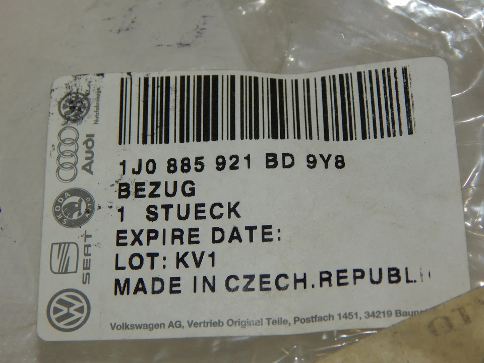 Nuevo OEM 1999-2007 Volkswagen Golf Asiento Trasero Reposacabezas Cubierta Reposacabezas Tela Gris Foto 4 de 4