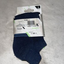 Size L- Thorlos Experia Green Low Navy Socks 1 Pair