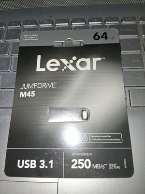 Lexar  JumpDrive  M45 USB 3.1 Flash Drive, 64GB and 128GB, 250MB/second, Silver