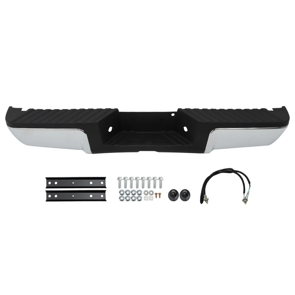Conjunto de parachoques trasero acero cromado para Ford F250 F350 F450 Super Duty 2008-2016 Foto 4 de 4