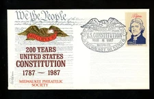 US Postal History Bicentennial / Constitution Pictorial 1987 Milwaukee WI