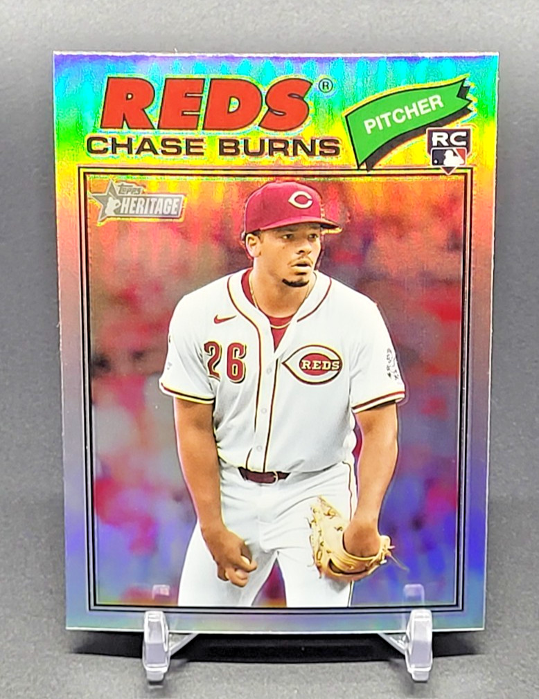 2026 Topps Heritage CHASE BURNS Chrome REFRACTOR Reds RC #212