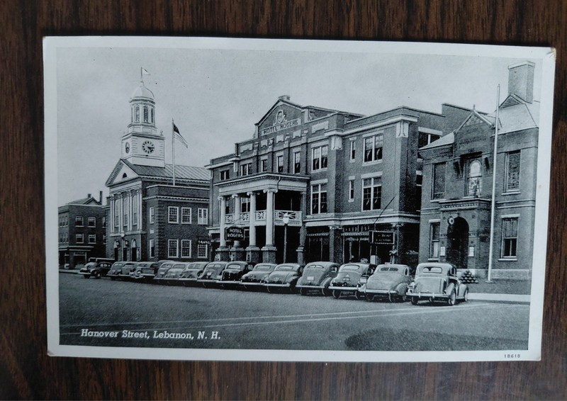 Lebanon New Hampshire Hanover Street Scene Vintage Postcard Antique Cars
