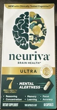 Neuriva Ultra Brain Health Mental Alertness Memory Focus (60 Caps) Exp 06/2026