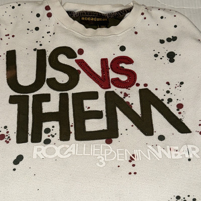 Vintage Rocawear  Us Vs Them  Burning 1200s Longsleeve Shirt 3XL