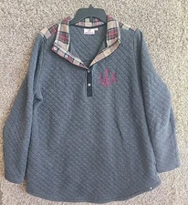 Long Sleeve Quilted Pullover - Marley Lilly - “JAM” Monogram - Preowned XL