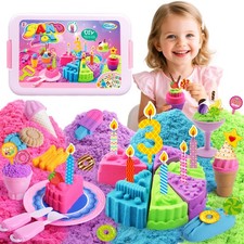 Cake  Ice Cream Sensory Bin Sand Toy, Sand Kit Sensory Toys w/lid and 4 Colo...