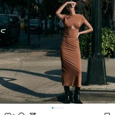 ZARA drapped cut out dress size S