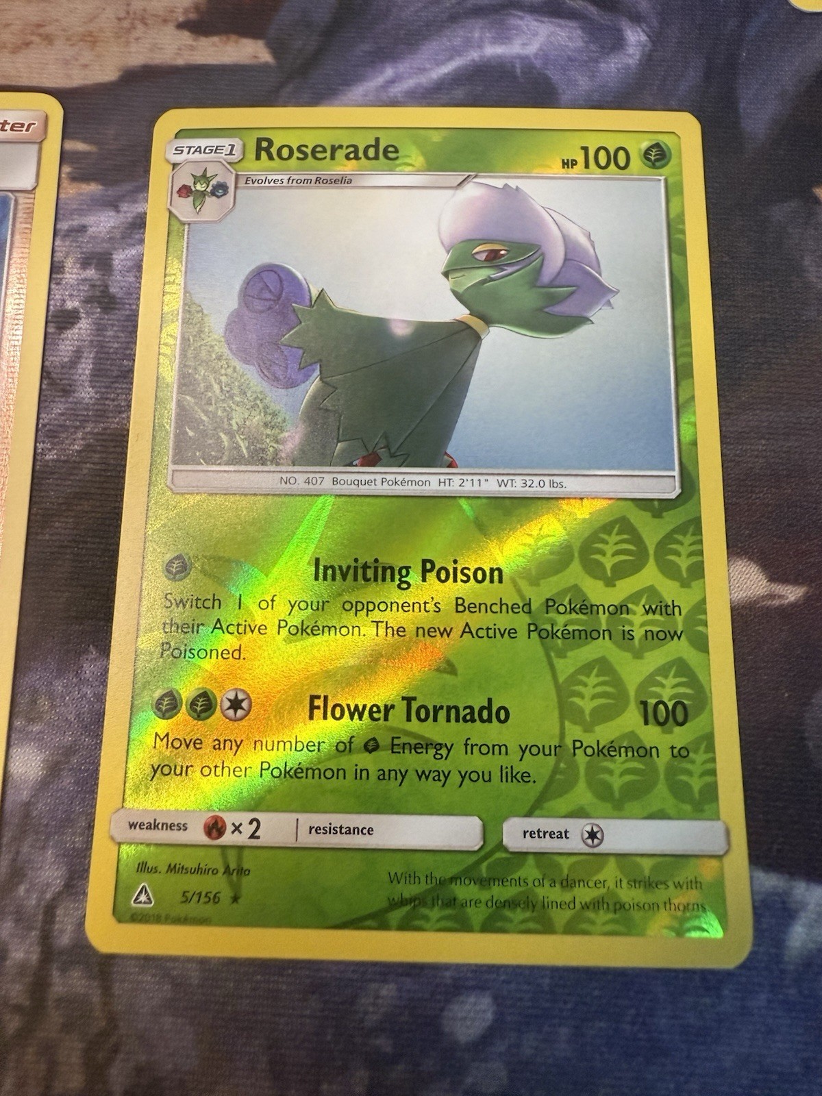 Pokemon SM5 Ultra Prism Roserade 5/156 Reverse Holo M/Nm Condition