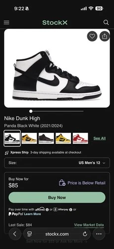 Nike Air Jordan 1 Mid Men's Size 12