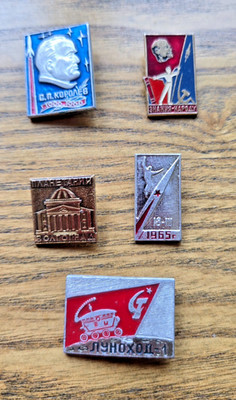 Soviet Era Space Program 5 Pin Badges Lot - Free Domestic Shipping