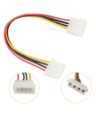 IDE Molex Verlängerungskabel 4 Pin Stecker auf Buchse PSU intern PC Netzteil Kabel