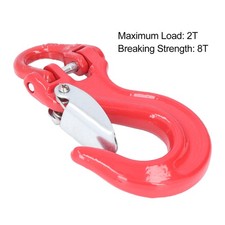 2T Red Steel Winch Hook With Safety Latch For Universal Use MFLA