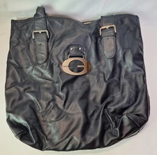 Vintage Guess Black Faux Leather Handbag 👜 Purse Bag Sholder Bag 