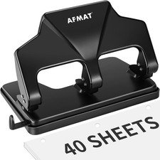 3 Hole Punch Heavy Duty, 40-Sheet Three Hole Punch, AFMAT Heavy Duty Hole Punche