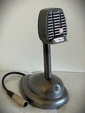 1960's GE/Shure Microphone w/Controlled Magnetic Transducer w/stand-works strong