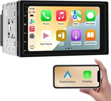  NEW 7" Double Din Car Stereo with Wireless CarPlay  Android Auto, 6 64G HD