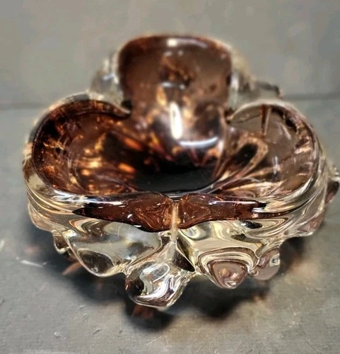 Vintage Murano Art Glass Amethyst/Purple Glass Bowl/Ashtray 6 Inch Diameter